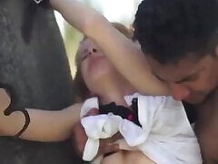 Brutal Dom Slamming Teens Pussy Outdoors