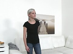 Fake Agent Hot short haired blonde model fucked doggy style on desk