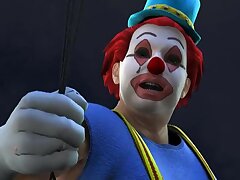 3D Clown saugt und fickt im freien