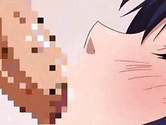 Hentai nimmt großen Schwanz in den Mund. Hentai Baby nimmt groß dick in Ihr Mund