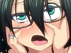 Brünette Anime Teenie bekommt Schwanz. Brünette Anime Teenie bekommt Schwanz in ihre Möse