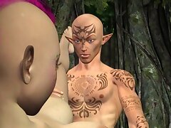 Sexy 3D Punk-Elf Babe immer im freien hart gefickt. Umwerfend Punkrock 3D-Cartoon Elf Hottie mit einem Mohwak immer im freien hart gefickt