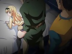 Busty Anime bekommt doppelt eingedrungen. Busty Anime Blondine bekommt doppelt eingedrungen.