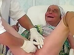 Dirty Grandma Rough Fisted By Her Doctor