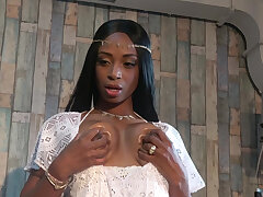 Ebony Lola Marie gets a job with a big fucker