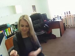 This clueless 19 y.o. blonde comes to the Business Centre